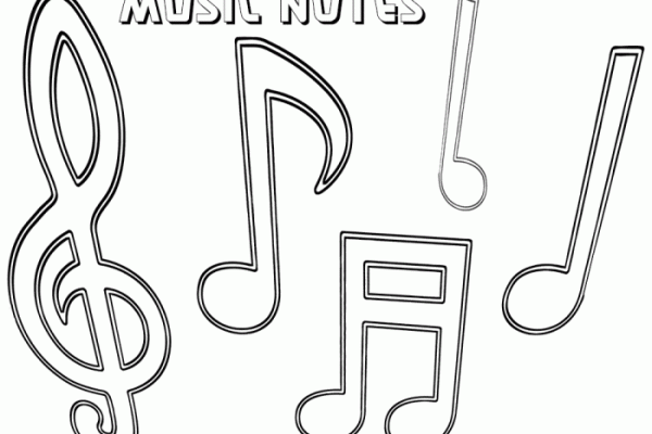 Coloring book music notes