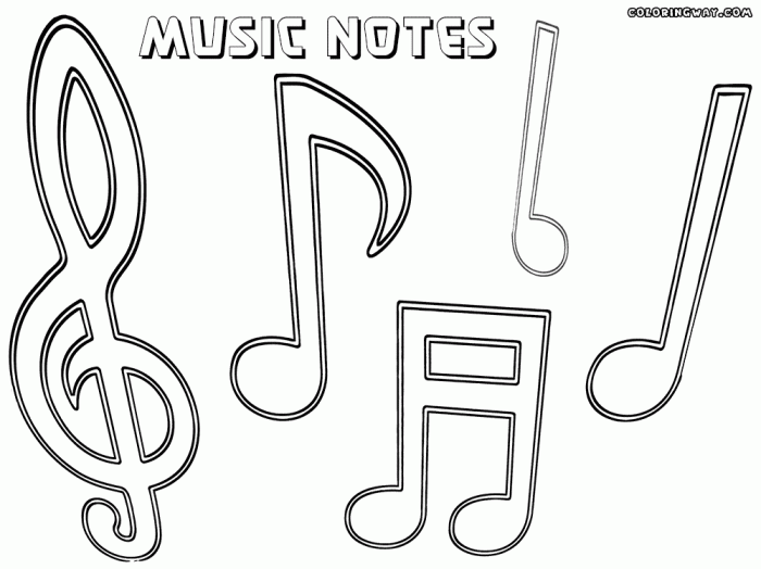 Coloring book music notes