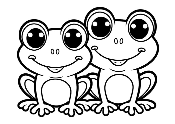 Coloring book pages of frogs